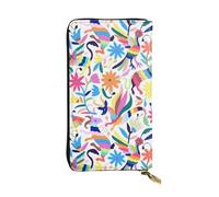 WKSGDSG Zipper Wallet for Women, Mexican Otomi Animals, Large Capacity Checkbook Long Clutch Wallet with Coin Pocket, Faux Leather Organizer for Cash, Cards, Travel, Daily Use, Gift
