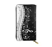 WKSGDSG Zipper Wallet for Women, Piano Keys Musical Notes, Large Capacity Checkbook Long Clutch Wallet with Coin Pocket, Faux Leather Organizer for Cash, Cards, Travel, Daily Use, Gift