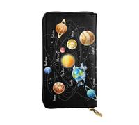 WKSGDSG Zipper Wallet for Women, Planets Stars Galaxy, Large Capacity Checkbook Long Clutch Wallet with Coin Pocket, Faux Leather Organizer for Cash, Cards, Travel, Daily Use, Gift