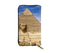 WKSGDSG Zipper Wallet for Women, Pyramids of Egypt, Large Capacity Checkbook Long Clutch Wallet with Coin Pocket, Faux Leather Organizer for Cash, Cards, Travel, Daily Use, Gift