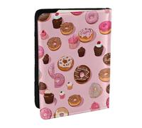 WKSZCYHLKL Cupcakes Donuts Muffins Sugar Print Passport Holder Pu Leather Travel Wallet Passport Case Passport Covers 6.5 Inch Multiple Card Slots for Men and Women