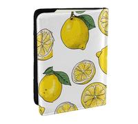 WKSZCYHLKL Lemon Fruit Pattern Print Passport Holder Pu Leather Travel Wallet Passport Case Passport Covers 6.5 Inch Multiple Card Slots for Men and Women