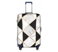 WKSZCYHLKL Luggage Covers for Suitcase Black and White Marble Texture Print Suitcase Cover Elastic Luggage Protector Covers