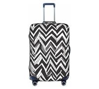 WKSZCYHLKL Luggage Covers for Suitcase Black White Tan Zigzag Print Print Suitcase Cover Elastic Luggage Protector Covers