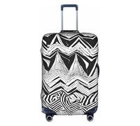 WKSZCYHLKL Luggage Covers for Suitcase Black White Tan Zigzag Print Suitcase Cover Elastic Luggage Protector Covers