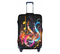 WKSZCYHLKL Luggage Covers for Suitcase Colorful Musical Note Print Suitcase Cover Elastic Luggage Protector Covers