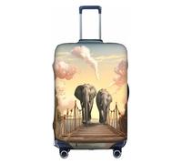 WKSZCYHLKL Luggage Covers for Suitcase Elephant On A Bridge Print Suitcase Cover Elastic Luggage Protector Covers