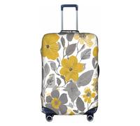 WKSZCYHLKL Luggage Covers for Suitcase Yellow Gray Flower Print Suitcase Cover Elastic Luggage Protector Covers