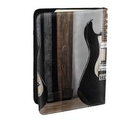 WKSZCYHLKL Musical Guitar Print Passport Holder Pu Leather Travel Wallet Passport Case Passport Covers 6.5 Inch Multiple Card Slots for Men and Women