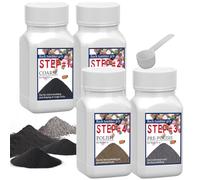 WKTURN Rock Tumbler Grit Set, 4-Step Silicon Carbide Grit Kit for Stones, Glass, Gems - Coarse, Medium, Pre-Polished, Final Polish, Compatible with Any Brand of Rock Polisher