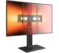 WKWKER Universal Table Top TV Stand for 27-65inch LED LCD TV Universal TV Stand with 30 Degree Swivel Mount with Tempered Glass Base Max VESA 400x400mm