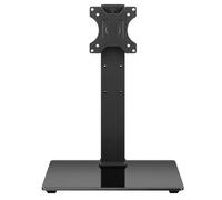 WKWKER Universal TV Stand for 13-32 Inch LED LCD TVs - Height Adjustable With 45 Degree Swivel Mount and Tempered Glass Base - Max VESA 100x100mm