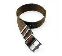 WKWPYCYUH Adjustable Single Channel Braided Nylon Stripe Strap 20mm 22mm Silver/Bronze Buckle Fit For Tudor Watch strap(Olive red,20mm)