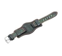 WKWPYCYUH Leather Cuff Strap 22 Mm 24 With Cushion Wrist Protection Yellow Red Watch strap(Groen,20mm)