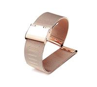 WKWPYCYUH Strap 12mm 14mm 16mm 18mm 20mm 22mm 24mm General Purpose Stainless Steel Metal Bracelet Black Rose Gold Watch strap(Hot Pink,24mm)