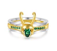 WKXZMTR Rings for Women Loki Ring Marvel Rings Halloween Cosplay Jewelry Gifts Loki Loves Giftsrings for women, Metal