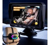 Wkzay Baby Car Camera for Backseat - HD 1080P, 150° Wide Angle, Night Vision, Easy Installation, Adjustable LED Light, 4.3” LCD Display, Anti-Glare, Safety Monitor for Parents