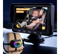 Wkzay Baby Car Camera for Backseat - HD 1080P, 150° Wide Angle, Night Vision, Easy Installation, Adjustable LED Light, 4.3” LCD Display, Anti-Glare, Safety Monitor for Parents