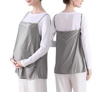 WKZSXXMJ Anti Radiation Tank Maternity Pregnancy Shielding Dress Silver Fiber Side Ruched Underwear for Women Pregnant Protection(L)