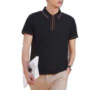WKZSXXMJ Personalised Men Women Polo Shirts Custom Text Logo Dry Cool Fit Sun Protection Outdoor Sport Quick Dry Work Uniforms(Black,3XL)