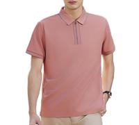 WKZSXXMJ Personalised Men Women Polo Shirts Custom Text Logo Dry Cool Fit Sun Protection Outdoor Sport Quick Dry Work Uniforms(Pink,L)