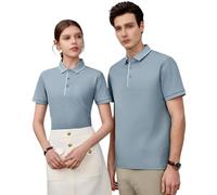 WKZSXXMJ Polo Shirts for Men Women Custom Personalized Logo Texs Cotton Pique Short Sleeves Golf Moisture Wicking 3 Buttons Tops(Blue 2,3XL)