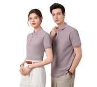 WKZSXXMJ Polo Shirts for Men Women Custom Personalized Logo Texs Cotton Pique Short Sleeves Golf Moisture Wicking 3 Buttons Tops(Purple,M)