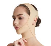 WKZSXXMJ Post Surgical Chin Strap Bandage for Women Neck & Chin Facelift Compression Garment Wrap, Open Ear, Adjustable(M)