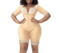 WKZSXXMJ Women Full Body Bodysuit Post Surgery Lipo Compression Stage 1 Faja Tummy Hourglass Shapewear Upper Arm Shaper Open Bust(Skin,L)