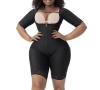 WKZSXXMJ Women Full Body Bodysuit Post Surgery Lipo Compression Stage 1 Faja Tummy Hourglass Shapewear Upper Arm Shaper Open Bust(Black,M)