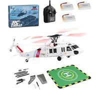 WL K270 UH-60L BlackHawkk RC Helicopter with 6-Axis Gyro, 2.4G 4CH Remote Control Helicopter with Brushless Motor, Barometric Altitude Hold & Optical Flow Positioning (L/R Dual Throttle)