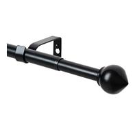 WL.Rocaille Black Curtain pole with onion head Adjustable curtain track 30 to 52 Inch Extendable metal retractable 76cm to 132cm,for Living Kitchen,Room, Bedroom andbathroom