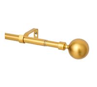 WL.Rocaille Gold Curtain pole with ball Adjustable curtain track 30 to 52 Inch Extendable metal retractable 76cm to 132cm，for Living Kitchen,Room, Bedroom andbathroom