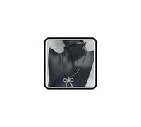 Wlahm Bow Leather Layered Pendant Necklace for Women，Sweet Black/Silver Bow Adjustable Chokers Necklace Preppy Style Statement Christmas Jewelry Gift, L, Metal, No Gemstone