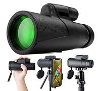 Wlauqueta 12X50 High Definition Monocular Telescope with Smartphone Holder and Tripod for Wild Bird Watching, Hiking, Camping