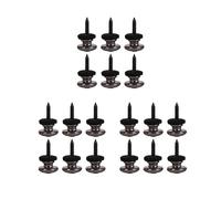 Wlauqueta 18 Pieces Mushroom Guitar Strap Buttons Strap Locks Chrome (Black)