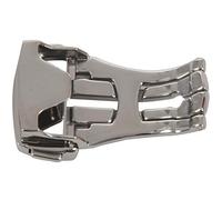 Wlauqueta 18mm Stainless Steel Deployment Buckle for 18mm Watch Strap, Silver, Fosted # 18Mm, Bracelet