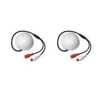 Wlauqueta 2 x Audio Surveillance Mic Sound Pickup Microphone for CCTV Security Surveillance IP Camera Built-in Preamp Wired Voice