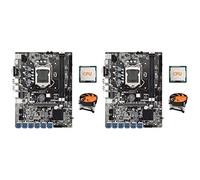 Wlauqueta 2 x ETH B75 12 PCIE to USB Adapter + CPU + Cooling Fan LGA1155 DDR3 MSATA B75 Motherboard USB BTC Miner