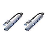 Wlauqueta 2 x USB Hub Splitter 4 Ports Multi-Hub Adapter USB to USB 3.0 Multi-Port USB Power Adapter