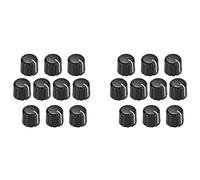 Wlauqueta 20 Pcs Black Electric Guitar Volume Tone Knobs Potentiometer Control Knobs Type D 6mm