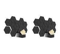 Wlauqueta 24 Pack Acoustic Foams, Self-Adhesive Soundproof Panels, Sound Insulation and Acoustic Treatment (Black)