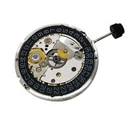 Wlauqueta 2824-2 Movement 2824 3 O'Clock Black Calendar High Automatic Mechanical Movement Replacement Watch Accessories Part, silver