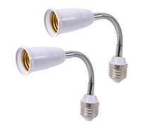 Wlauqueta 2X LED Light Bulb Lamp Holder Converters Adapter Flexible E27 to E27 Length Flexible Extend Socket Base Type Extension