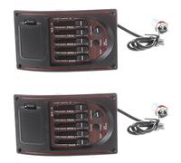 Wlauqueta 2x Pre-Cable Pre-Cable Acoustic 5 Band Eq Tuner Piezo Pickup