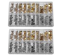 Wlauqueta 2X Waterproof Watch Crown Parts Replacement Assorted Gold & Silver Dome Flat Watch Repair Tool Kit for Watchmaker