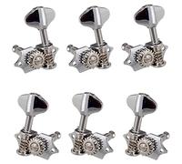 Wlauqueta 3L3R 6 Pieces 1:18 Guitar Strings Tuning Pegs Mechanics Knobs Tuning Keys for Acoustic or Electric Guitar Silver