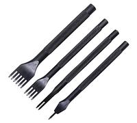 Wlauqueta 3MM 1/2/4/6 Stitching Chisel Hole Punches Tool, Leather Hole Punch, Leather Chisel Set - 4 Pcs