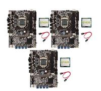 Wlauqueta 3x B75 BTC Mining Motherboard + G1620 CPU + LGA1155 Cable USB Adapter 8XPCIE DDR3 MSATA B75