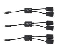 Wlauqueta 3x Type C OTG USB 3.1 Male A Dual 2.0 OTG Charge Hub 2 Ports Y Cable Separator